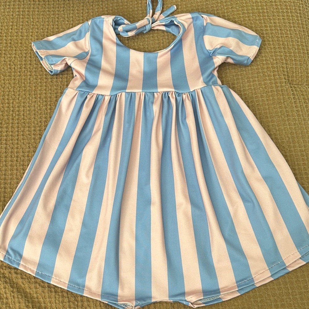 Blue and Pink Striped Kids Romper